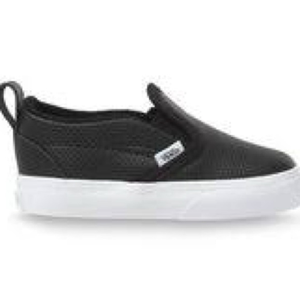 Vans Kids Classic Slip-On Sneakers - Black with White Sole
